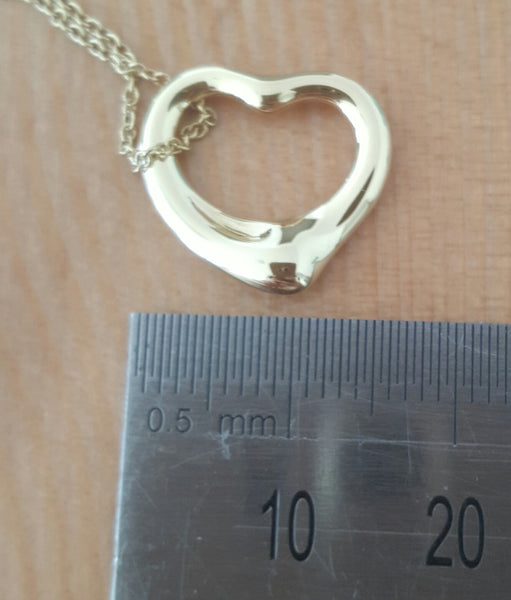 Tiffany & Co. 18ct 18k Yellow Gold 'Sml' Heart Pendant/Necklace on 20 inch Chain