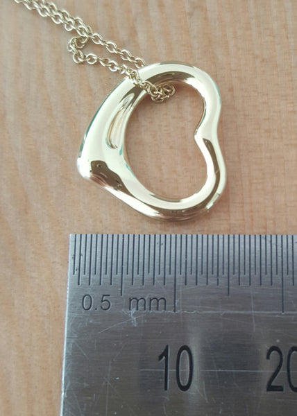 Tiffany & Co. 18ct 18k Yellow Gold 'Sml' Heart Pendant/Necklace on 20 inch Chain