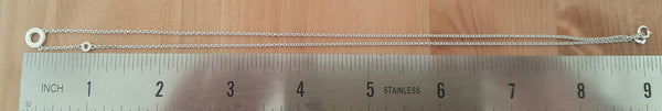 18ct 18k Solid White Gold Double Circle Pendant Necklace by CTJ on 18" Chain