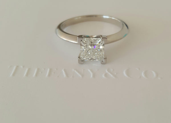 Tiffany & Co. 1.19ct I/VS1 Princess Cut Diamond Solitaire Engagement Ring PT950