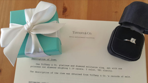 Tiffany & Co. 1.19ct I/VS1 Princess Cut Diamond Solitaire Engagement Ring PT950