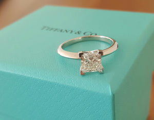 Tiffany & Co. 1.19ct I/VS1 Princess Cut Diamond Solitaire Engagement Ring PT950