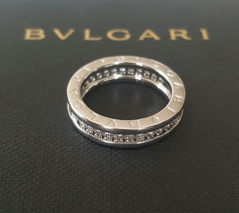Bvlgari Bulgari Full Diamond and 18ct Gold Bzero1 Ring RRP $7300 AN850656 US 5.5