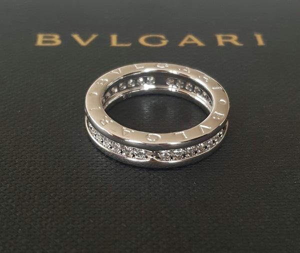 Bvlgari Bulgari Full Diamond and 18ct Gold Bzero1 Ring RRP $7300 AN850656 US 5.5