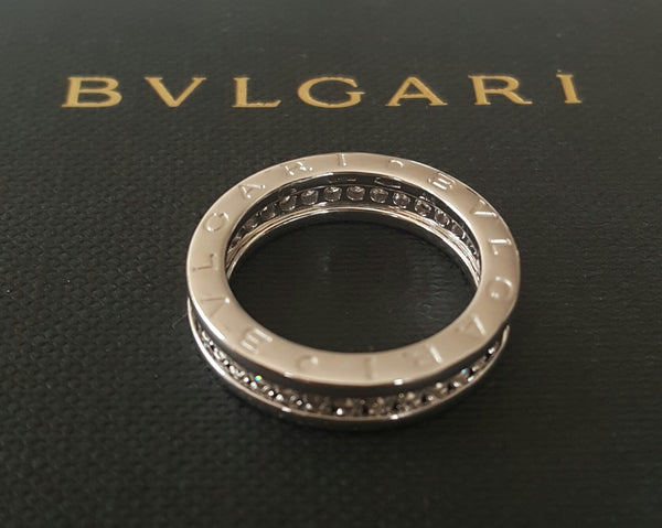 Bvlgari Bulgari Full Diamond and 18ct Gold Bzero1 Ring RRP $7300 AN850656 US 5.5