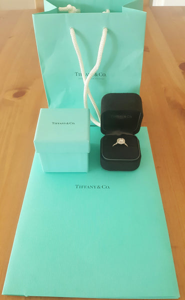 Tiffany & Co. 0.92tcw E/VS2 Soleste Diamond Double Halo Engagement Ring Platinum