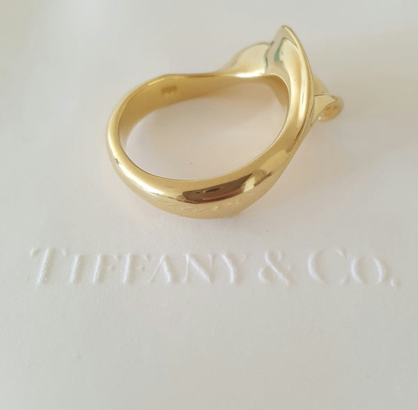 Tiffany & Co. Vintage 1980's Calla Lily Elsa Peretti 18ct Yellow Gold Ring 8.54g