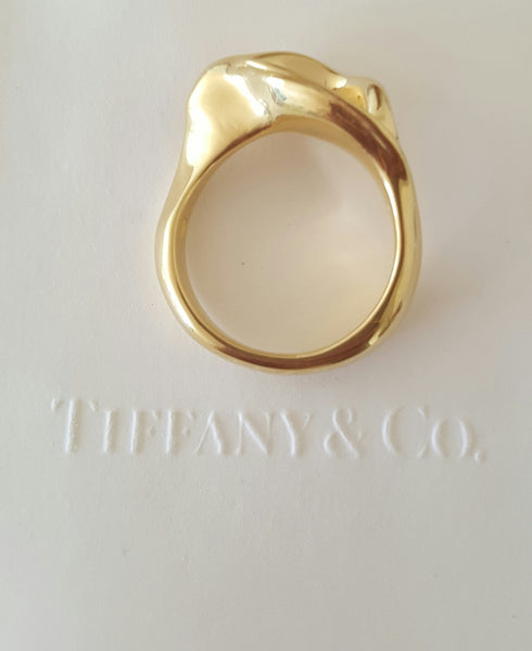 Tiffany & Co. Vintage 1980's Calla Lily Elsa Peretti 18ct Yellow Gold Ring 8.54g