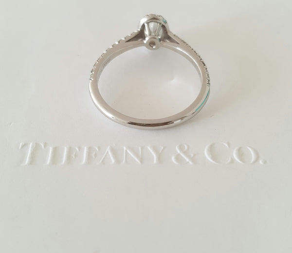 Tiffany & Co. 0.57tcw E/VVS2 Oval Diamond Soleste Halo Engagement Ring