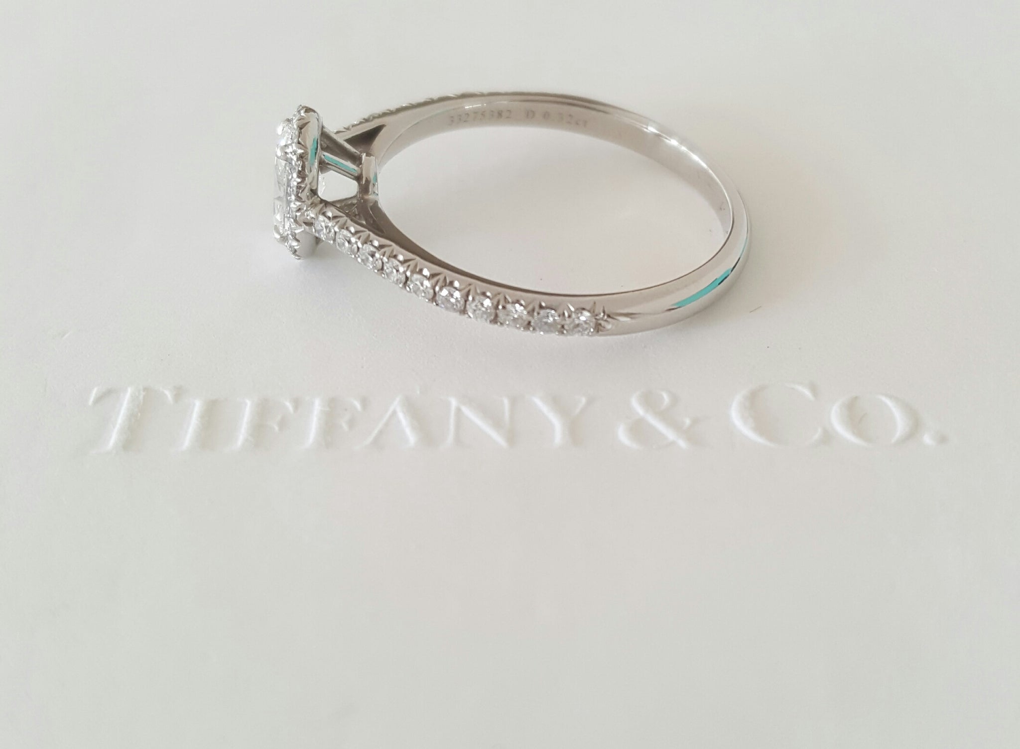 Tiffany & Co. 0.57tcw E/VVS2 Oval Diamond Soleste Halo Engagement