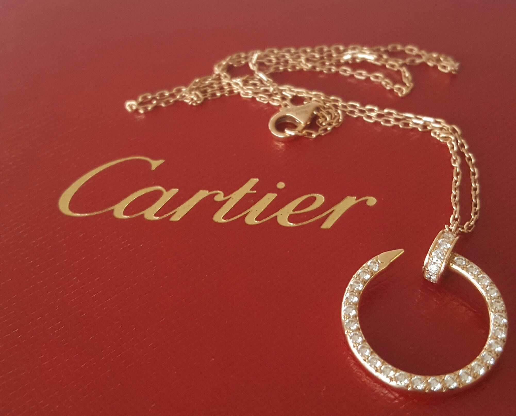 Cartier Diamond and 18ct Rose Gold Juste Un Clou Necklace