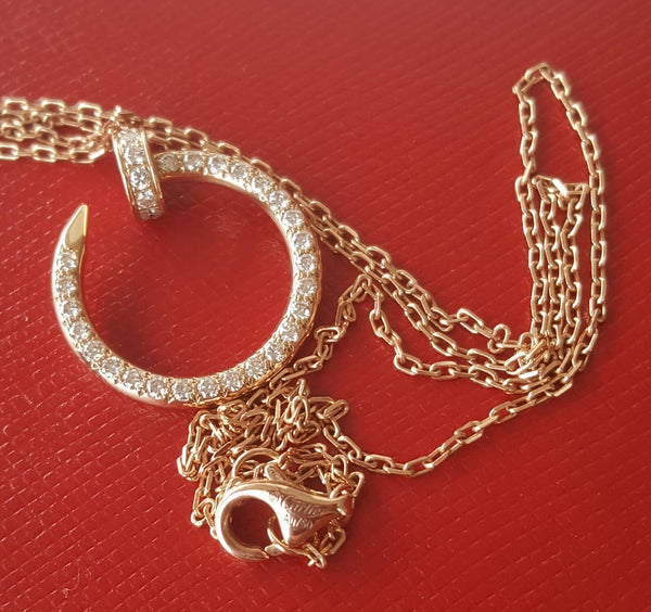Cartier 0.39tcw Diamond and 18ct Rose Gold Juste Un Clou Necklace RRP $8850