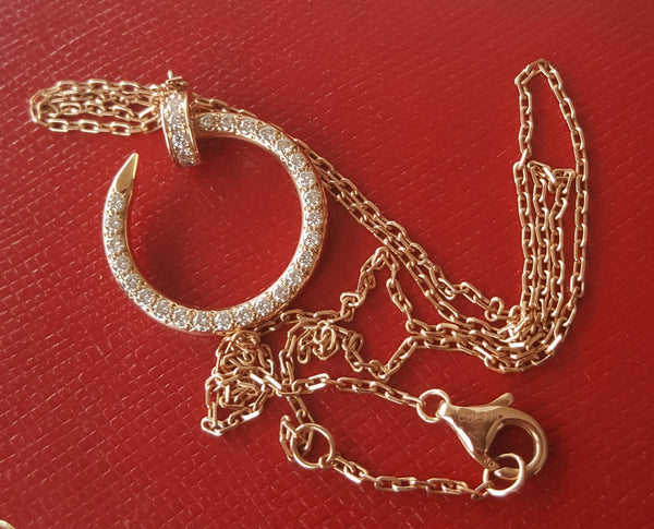 Cartier 0.39tcw Diamond and 18ct Rose Gold Juste Un Clou Necklace RRP $8850