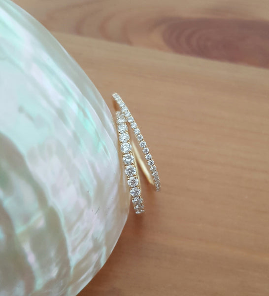0.35tcw Diamond and 18ct Yellow Gold 2mm Half Eternity Band Ring US 5.5 by CTJ