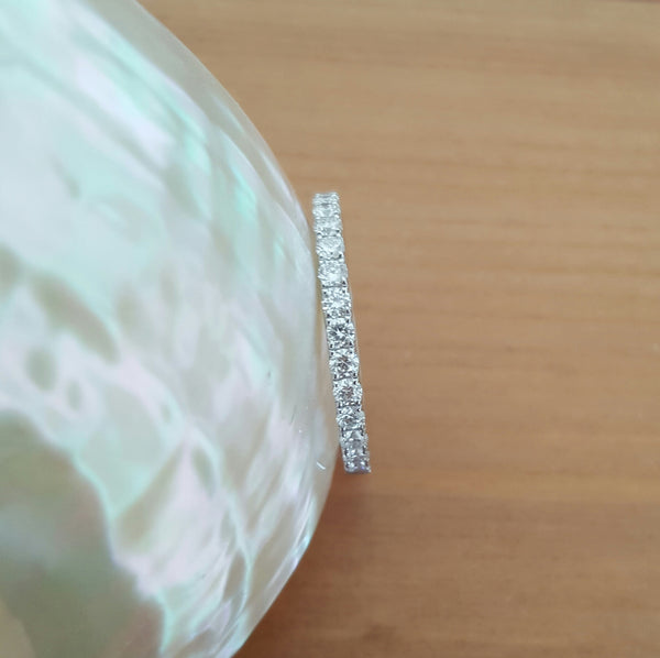 0.35tcw Diamond and 18ct White Gold 2mm Half Eternity Band Ring US 5 by CTJ