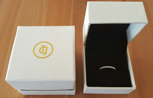 0.35tcw Diamond and 18ct White Gold 2mm Half Eternity Band Ring US 5 by CTJ