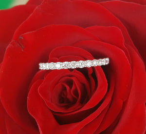 0.35tcw Diamond and 18ct White Gold 2mm Half Eternity Band Ring US 5 by CTJ