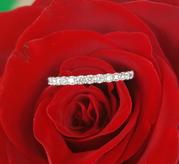 0.35tcw Diamond and 18ct White Gold 2mm Half Eternity Band Ring US 5 by CTJ