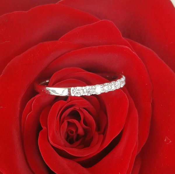 0.35tcw Diamond and 18ct White Gold 2mm Half Eternity Band Ring US 5 by CTJ