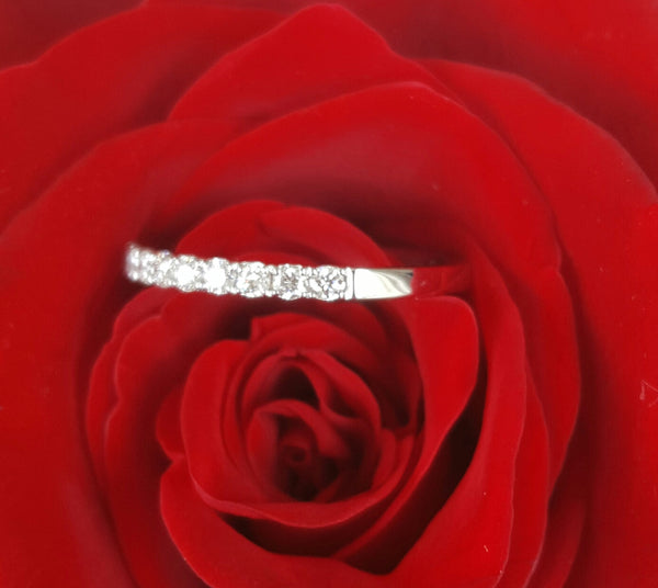 0.35tcw Diamond and 18ct White Gold 2mm Half Eternity Band Ring US 5 by CTJ