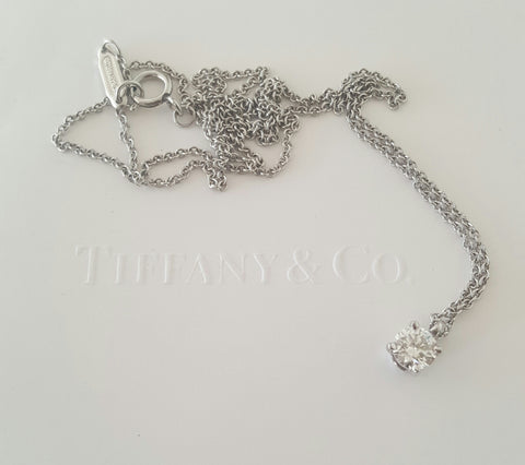 Tiffany & Co. 0.29ct I/SI1 Diamond Pendant in Platinum with Cert/Rcpt/Packaging