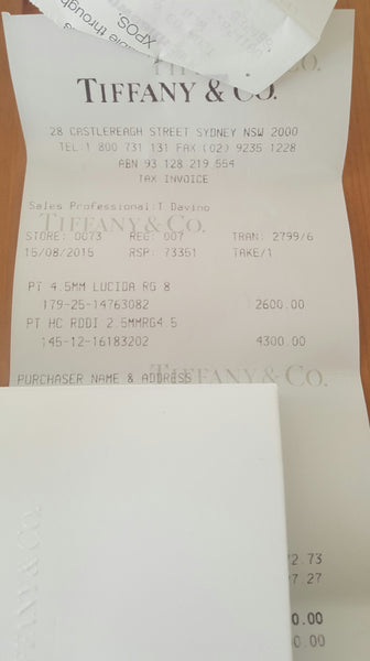 Tiffany & Co. Platinum 4.5mm Lucida Wedding Band US Size 8 NEVER WORN RRP $2500