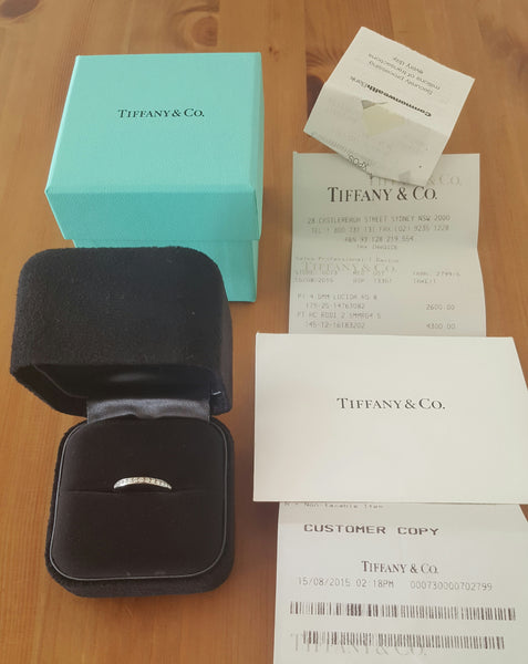Tiffany & Co. 2.5mm Diamond Band Platinum 0.24tcw NEVER WORN size 4.5 RRP $4600
