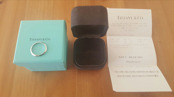 Tiffany & Co. 2mm Platinum Knife Edge Wedding Band Size 5.5