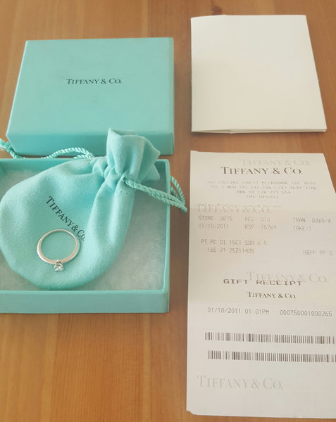 Tiffany & Co. 0.15ct Diamond Princess Cut Diamond Engagement Ring Platinum