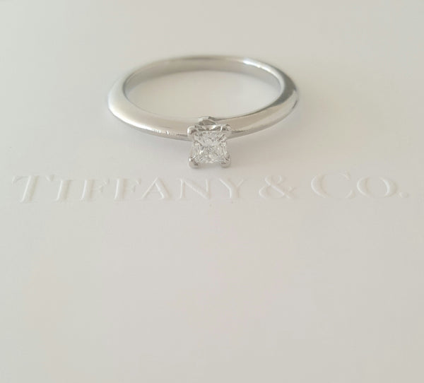 Tiffany & Co. 0.15ct Diamond Princess Cut Diamond Engagement Ring Platinum