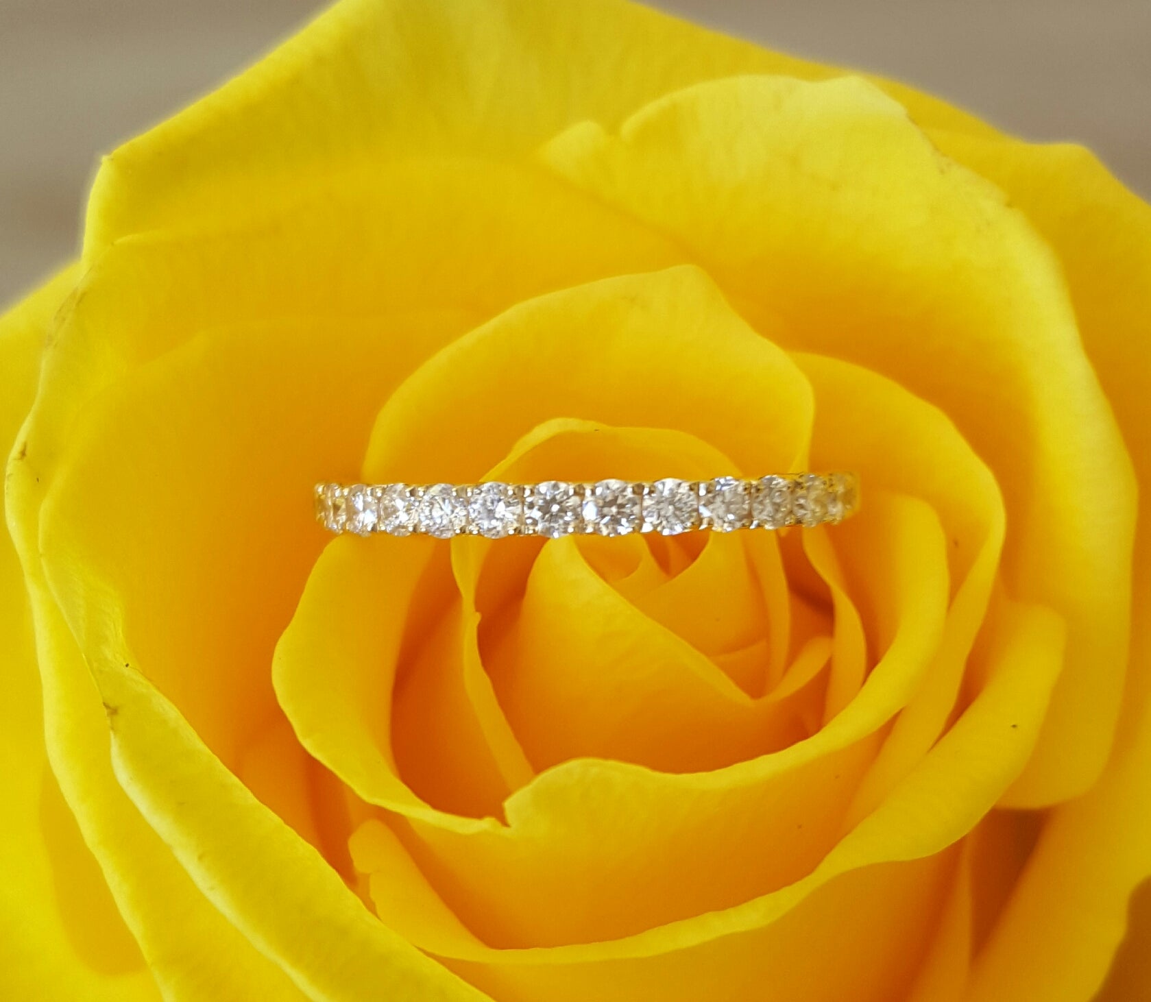 0.35tcw Diamond and 18ct Yellow Gold 2mm Half Eternity Band Ring US 5.5 by CTJ