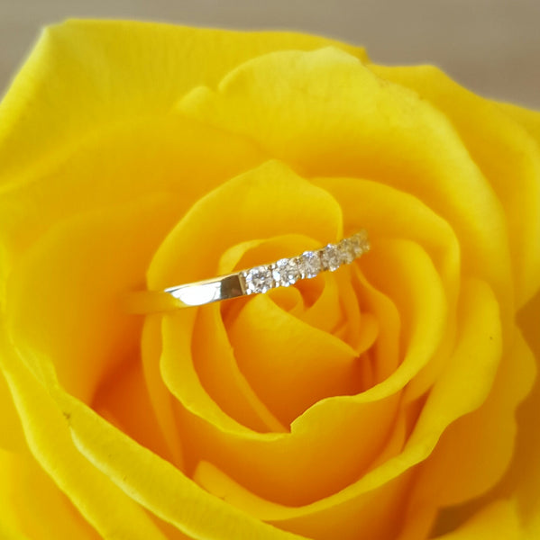 0.35tcw Diamond and 18ct Yellow Gold 2mm Half Eternity Band Ring US 5.5 by CTJ