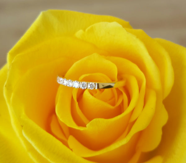 0.35tcw Diamond and 18ct Yellow Gold 2mm Half Eternity Band Ring US 5.5 by CTJ