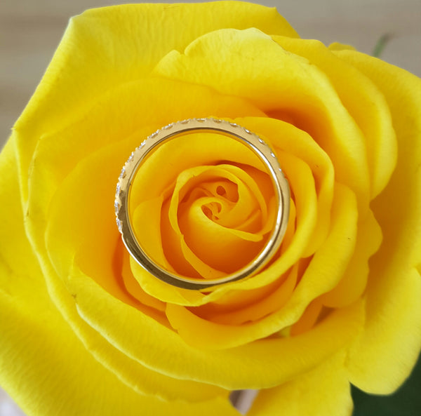 0.35tcw Diamond and 18ct Yellow Gold 2mm Half Eternity Band Ring US 5.5 by CTJ