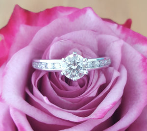 Tiffany & Co. 1.12tcw G/VVS2 Diamond Engagement Ring with Diamonds on the Band