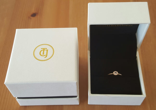 0.25ct Morganite Bezel Set Promise Ring in 18ct Rose Gold CTJ US Size 5.5