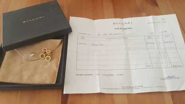 Vintage Bvlgari 18ct Yellow Gold Green Jade Red Coral Drop Dangle Clip-On Earrings