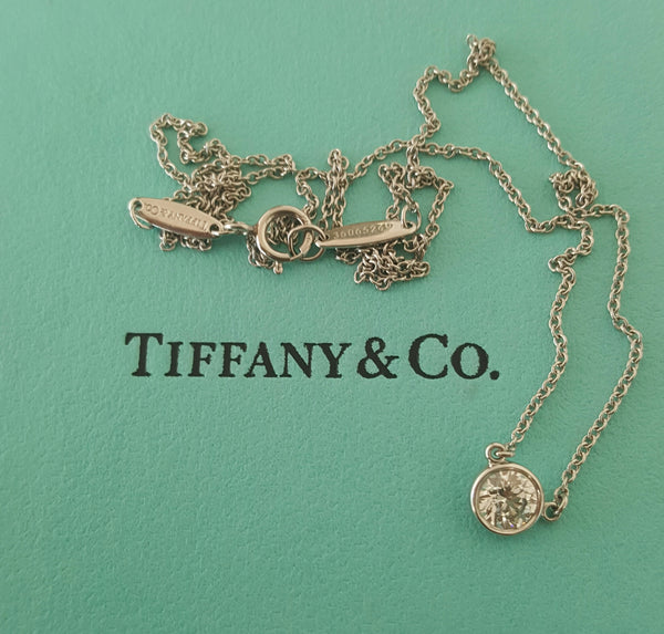 Tiffany & Co. 0.37ct I/VS1 Diamonds by the Yard Platinum Pendant 16 inch Chain