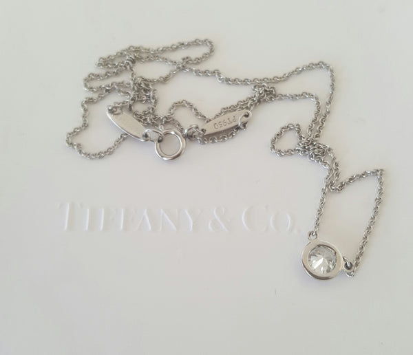 Tiffany & Co. 0.37ct I/VS1 Diamonds by the Yard Platinum Pendant 16 inch Chain