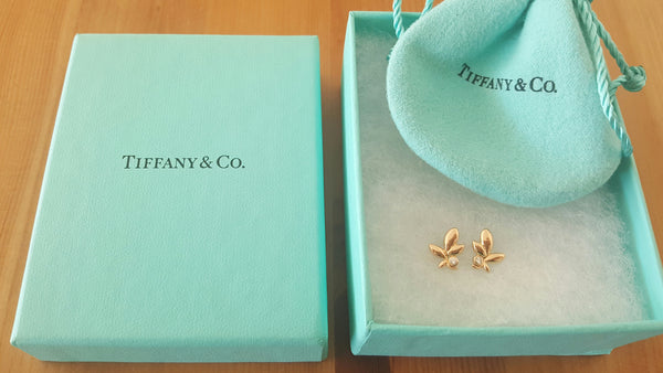 Tiffany & Co. 18ct Rose Gold and Diamond Paloma Picasso Olive Leaf Earrings
