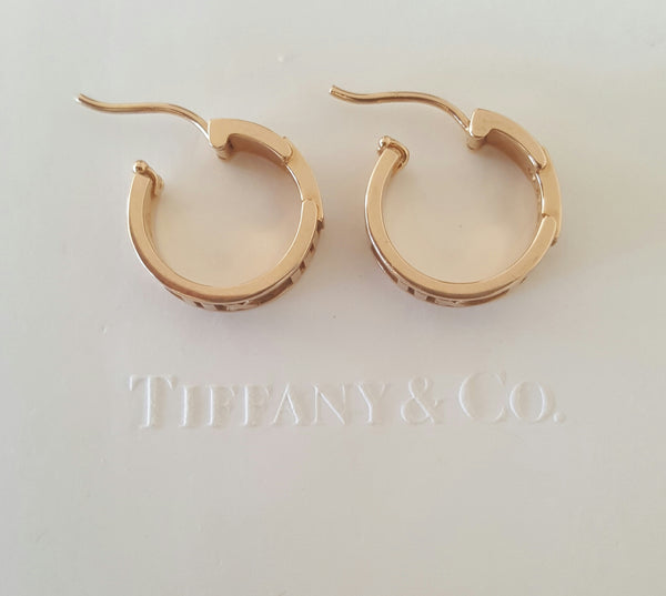 Tiffany & Co. 18ct Rose Gold and Diamond Atlas Earrings RRP $4200