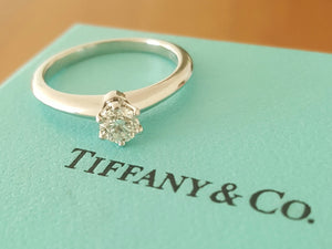 Tiffany & Co. 0.26ct I/VVS2 Diamond Solitaire Engagement Ring Platinum Cert/Val