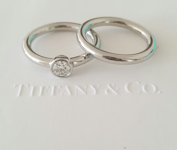 Tiffany & Co. Bezet Style Wedding Anniversary Platinum Band Size 6