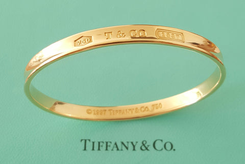 Tiffany & Co. Vintage 1990s Solid Gold 1837 Concave Bangle 28gms