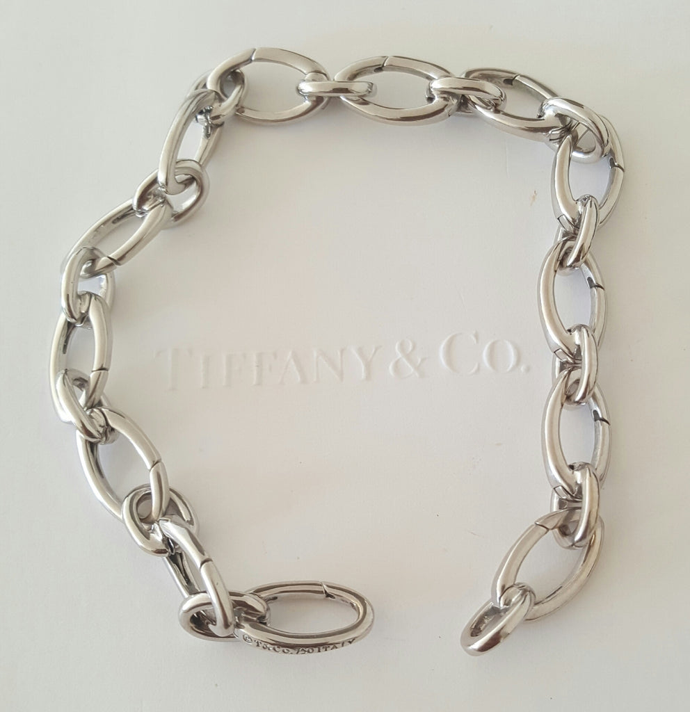 Tiffany & Co Sterling Silver Round Clasping Links Charm Bracelet - Ruby Lane