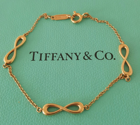Tiffany & Co. 18ct Rose Gold 3 Motif Infinity Bracelet with Packaging