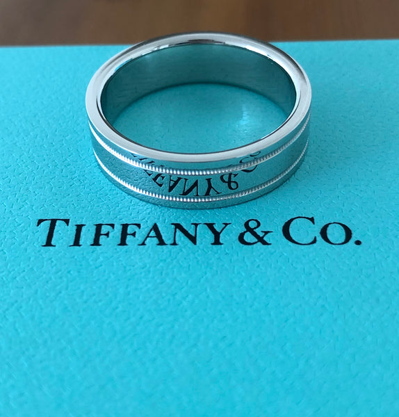 Tiffany & Co. 6mm Platinum Mens Band NEVER WORN RRP $4050 Size 10 Receipt/Boxes