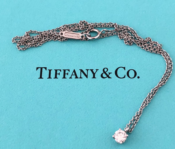 Tiffany & Co. 0.20ct VVS1 Diamond Pendant in Platinum 16 inch chain with Cert/Val/Packaging