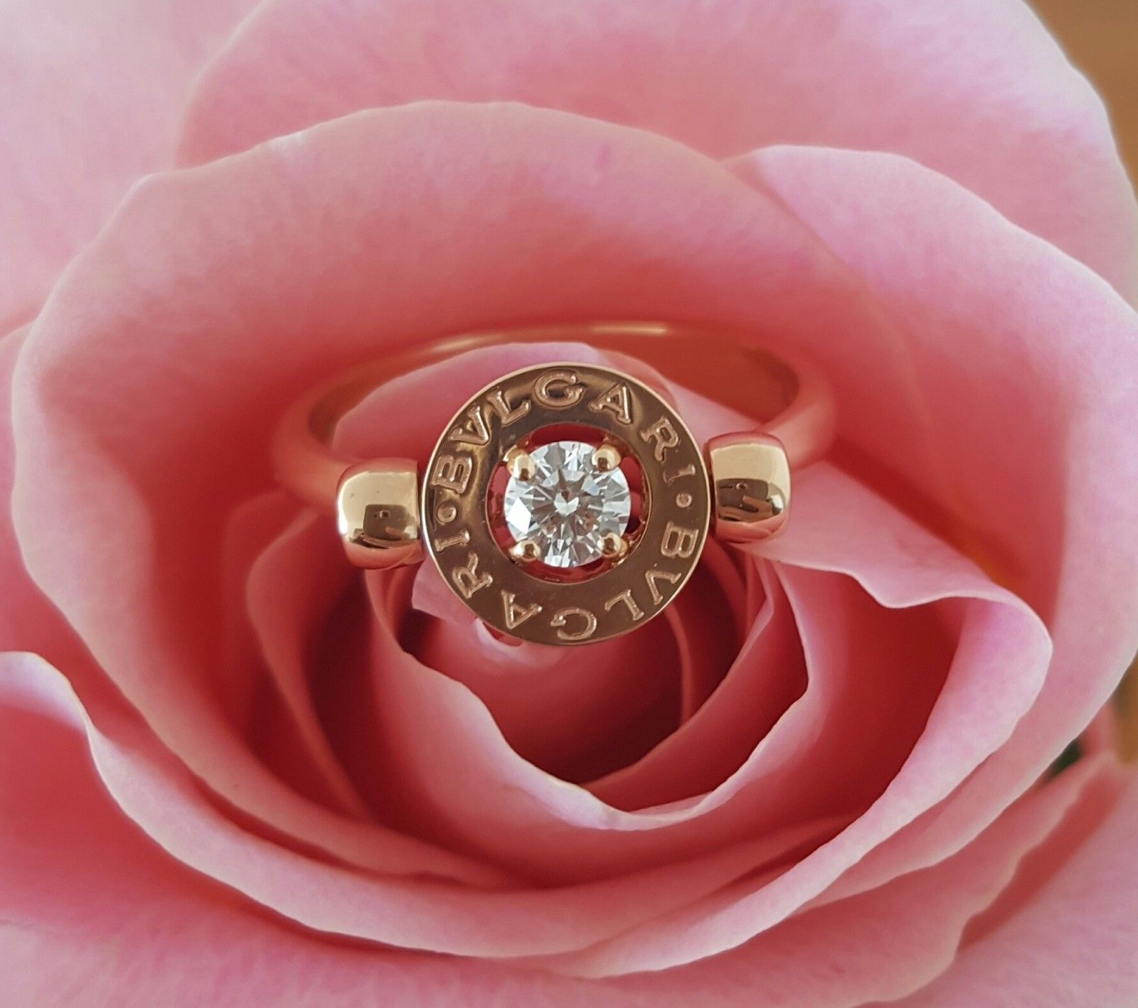 Bulgari Bvlgari 0.25ct Diamond 18ct Rose Gold Ring REF: AN853336 $4350 US