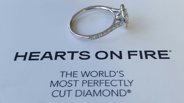 Hearts on Fire Limited Edition 0.95tcw Diamond Halo Engagement Ring 18ct Gold